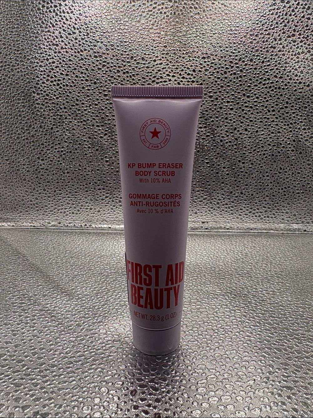First Aid Beauty KP Bump Eraser Body Scrub - Lavender Pink Tube 1 oz New